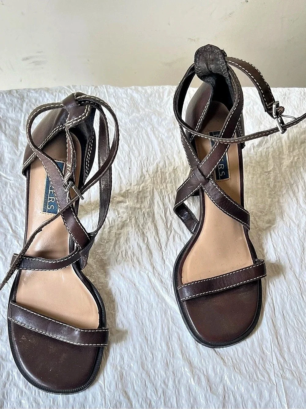 Bakers Roundabout Brown Strappy Heeled Sandals US 6.5